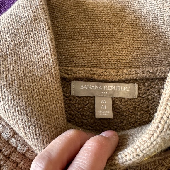 Banana Republic basket weave knit sweater poncho, size M - Picture 2 of 4